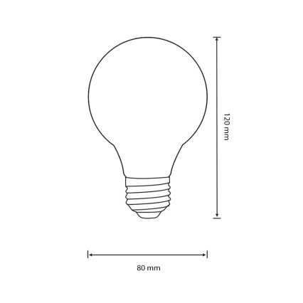 LED Lamp VINTAGE E27/4W/230V 80x120 mm 2200K