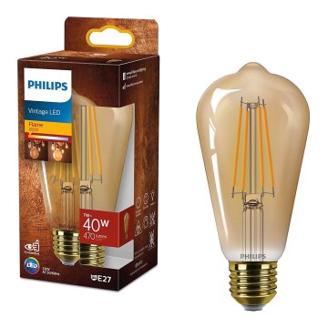 LED Lamp VINTAGE Philips ST64 E27/7W/230V 1800K