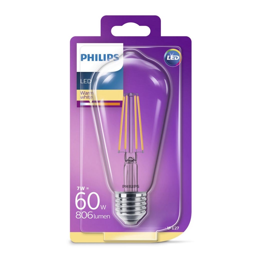 LED Lamp VINTAGE Philips ST64 E27/7W/230V 2700K