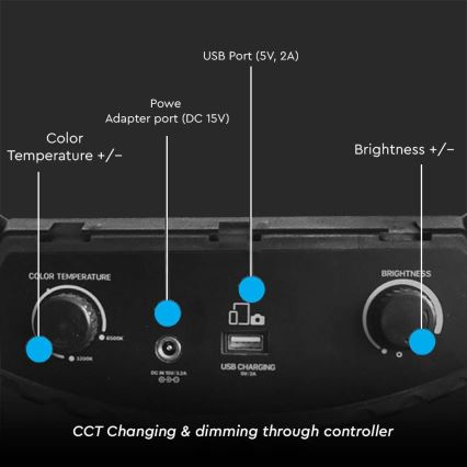 LED Lampe à intensité variable avec un support et support pour le vlogging LED/55W/230V CRI 90 + télécommande