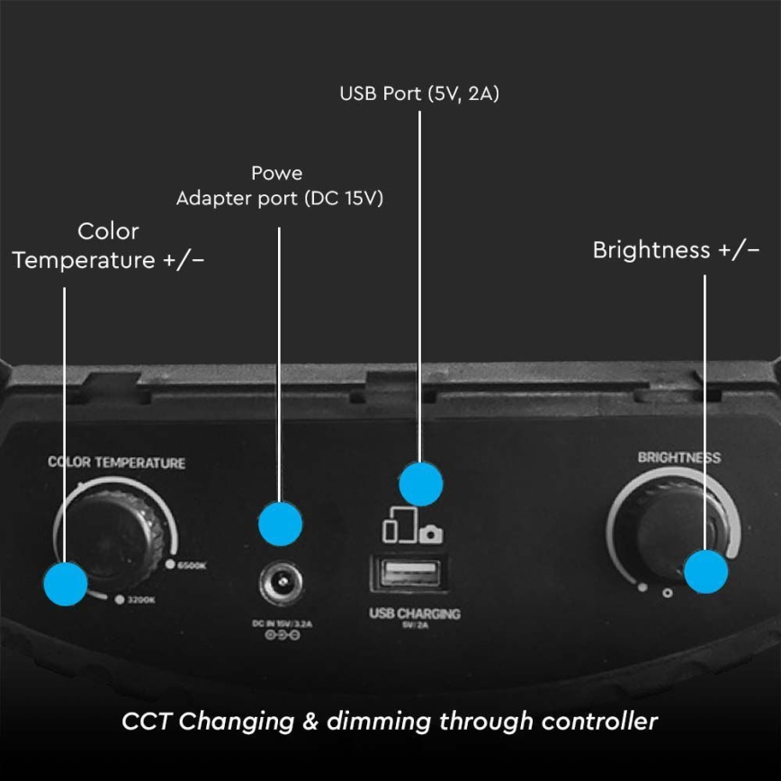 LED Lampe à intensité variable avec un support et support pour le vlogging LED/55W/230V CRI 90 + télécommande