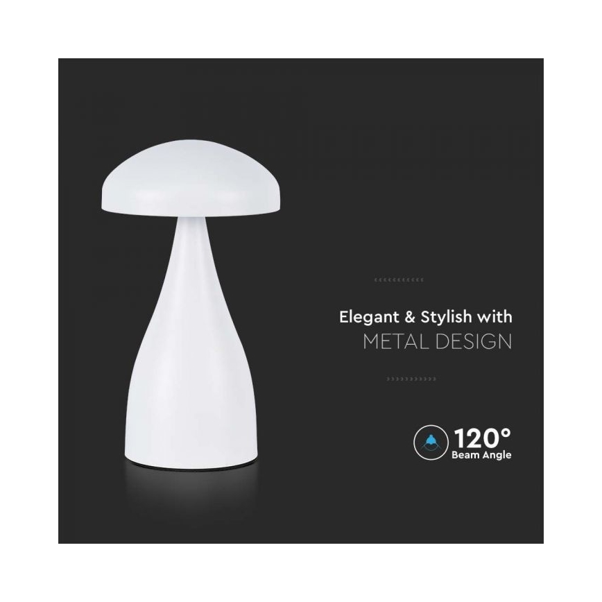 LED Lampe de table tactile rechargeable et à intensité variable LED/1W/5V 3000-6000K 1800 mAh blanc