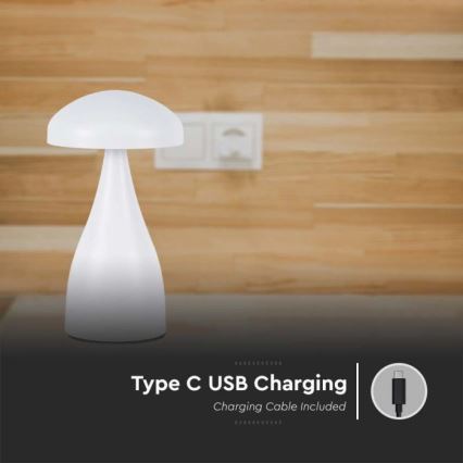 LED Lampe de table tactile rechargeable et à intensité variable LED/1W/5V 3000-6000K 1800 mAh blanc