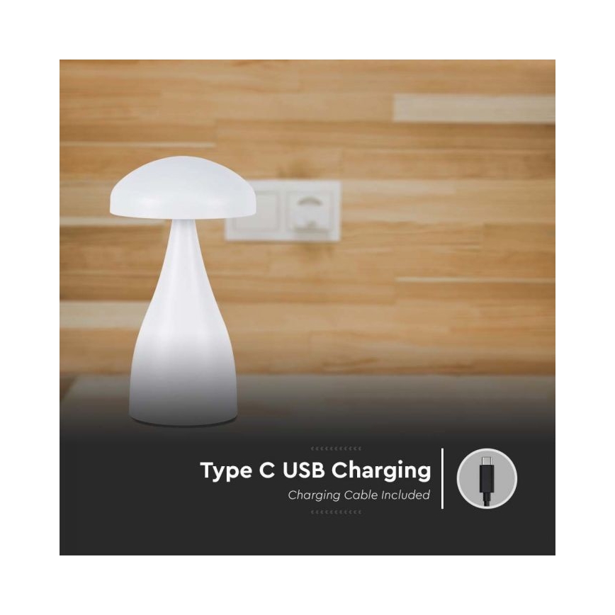 LED Lampe de table tactile rechargeable et à intensité variable LED/1W/5V 3000-6000K 1800 mAh blanc