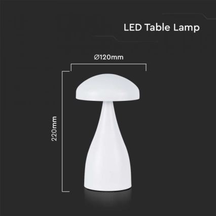 LED Lampe de table tactile rechargeable et à intensité variable LED/1W/5V 3000-6000K 1800 mAh blanc