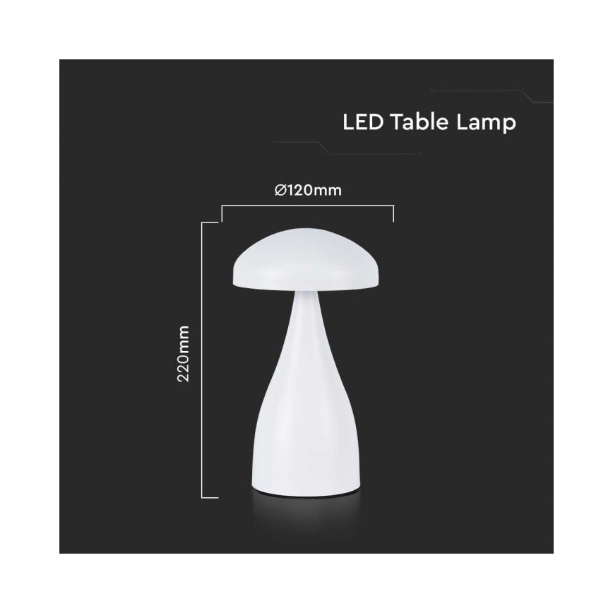 LED Lampe de table tactile rechargeable et à intensité variable LED/1W/5V 3000-6000K 1800 mAh blanc