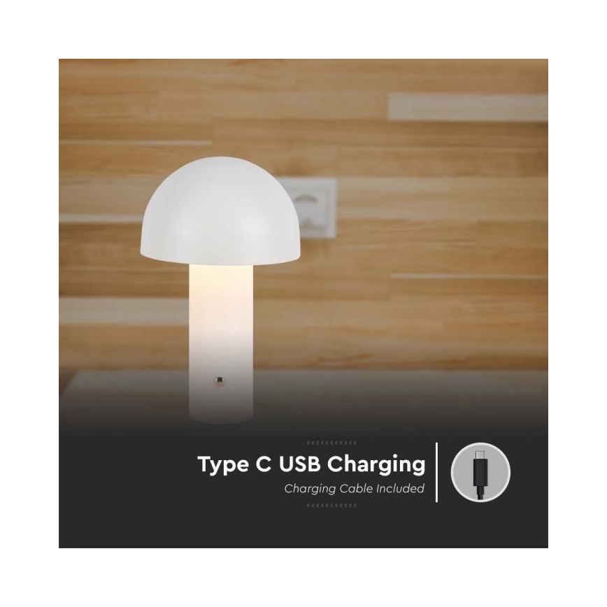 LED Lampe de table tactile rechargeable et à intensité variable LED/1W/5V 3000-6000K 1800 mAh blanc