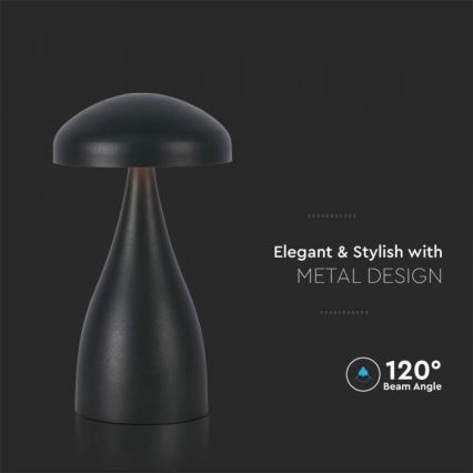 LED Lampe de table tactile rechargeable et à intensité variable LED/1W/5V 3000-6000K 1800 mAh noir