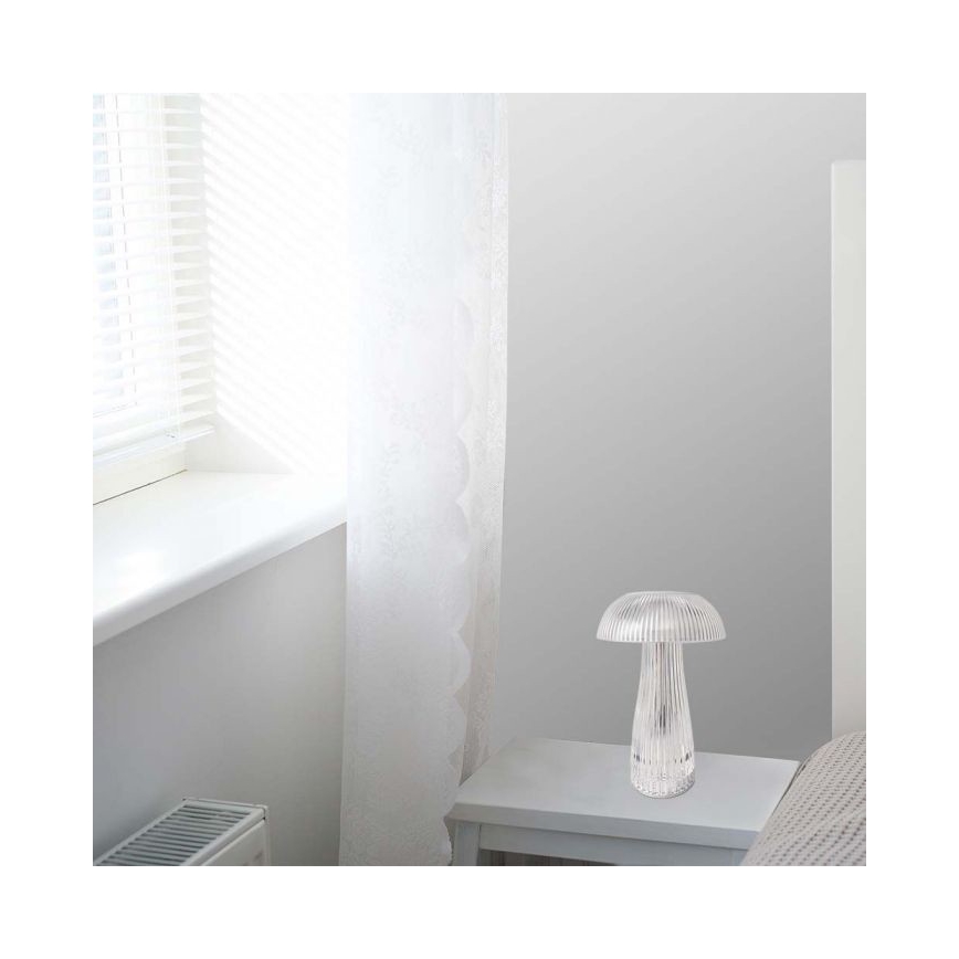 LED Lampe de table tactile rechargeable et à intensité variable LED/1W/5V 3000-6000K 1800 mAh transparent