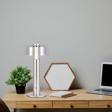 LED Lampe de table tactile rechargeable et à intensité variable LED/1W/5V 3000K 1800 mAh doré