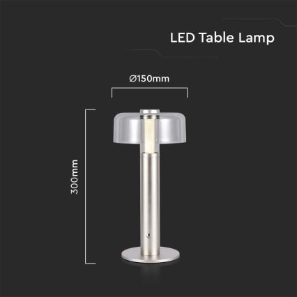 LED Lampe de table tactile rechargeable et à intensité variable LED/1W/5V 3000K 1800 mAh doré