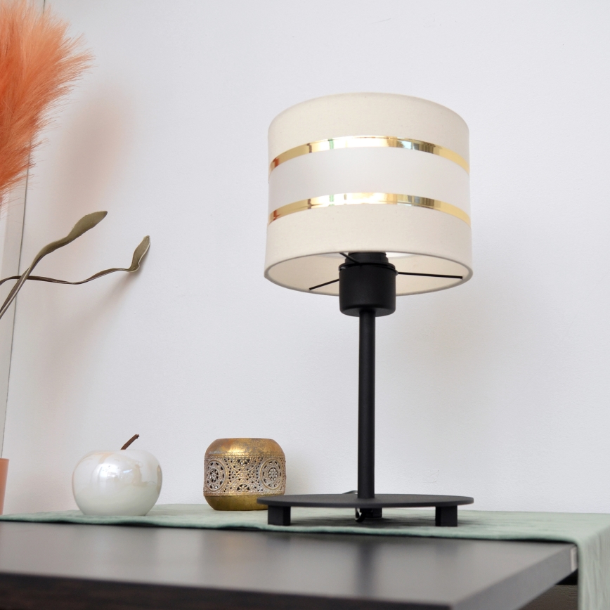 LED Lampe de table HELEN 1xE27/15W/230V crème/noir/doré