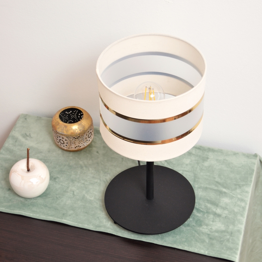 LED Lampe de table HELEN 1xE27/15W/230V crème/noir/doré