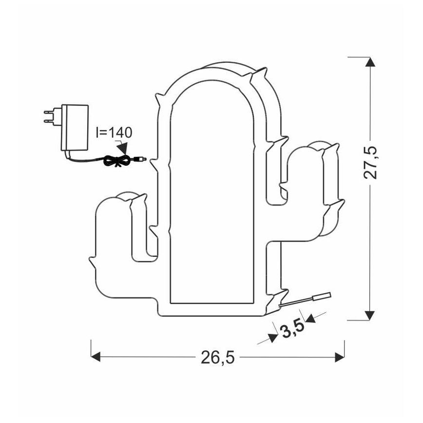 LED Lampe de table pour enfant CACTUS LED/10W/230V vert
