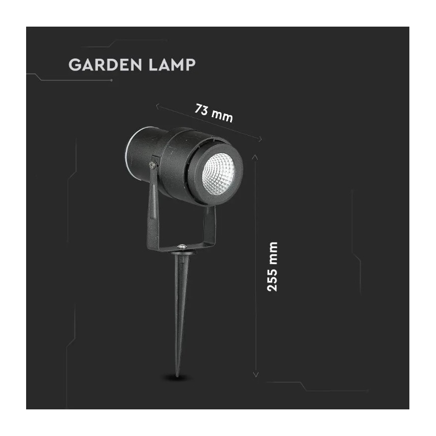 LED Lampe d'extérieur LED/12W/230V 3000K noir IP65