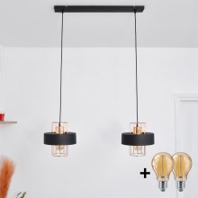 LED LED Hanglamp aan een koord VOLTA 2xE27/60W/230V zwart/goud