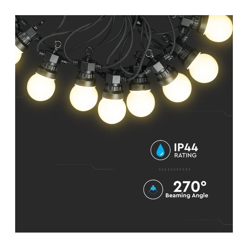 LED Lichtketting voor Buiten STRING 5m 10xLED/0,5W/230V IP44 3000K