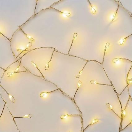 LED-lichtsnoer 100xLED/3xAA 2,7 m warm wit