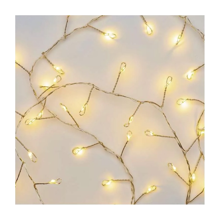 LED-lichtsnoer 100xLED/3xAA 2,7 m warm wit