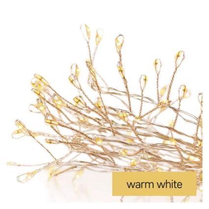LED-lichtsnoer 100xLED/3xAA 2,7 m warm wit