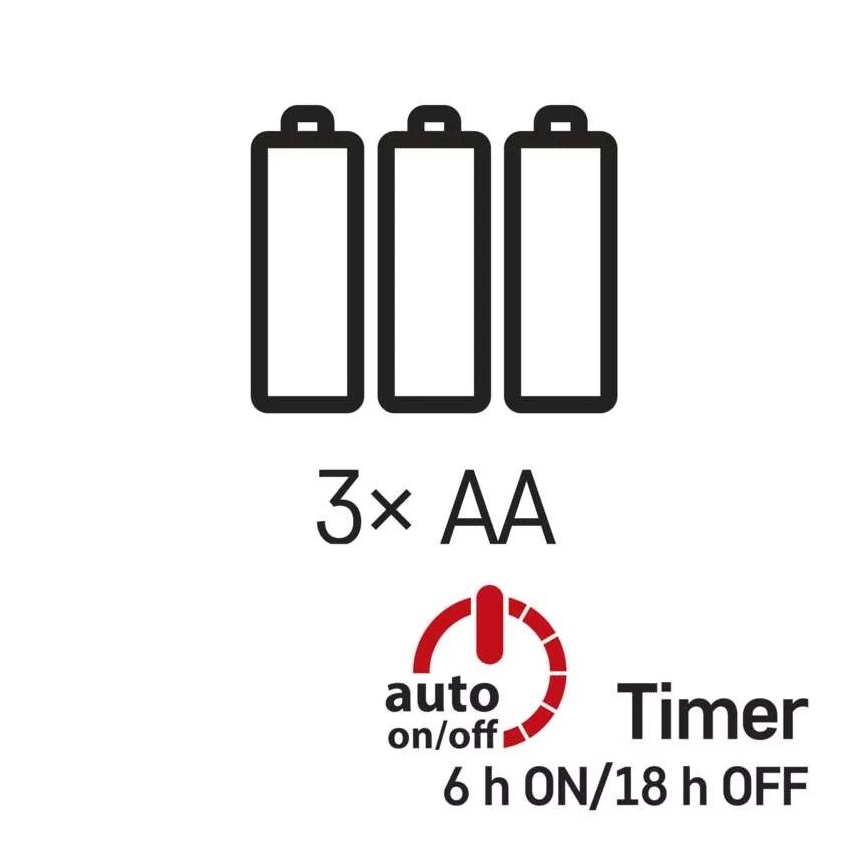 LED-lichtsnoer 100xLED/3xAA 2,7 m warm wit