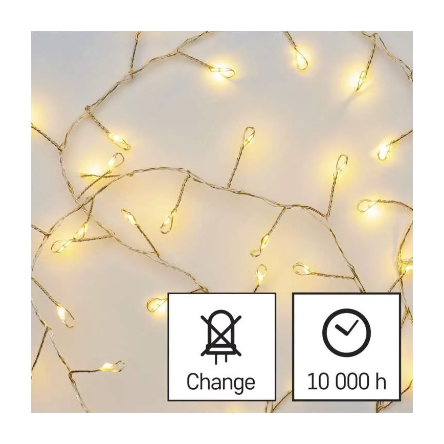 LED-lichtsnoer 100xLED/3xAA 2,7 m warm wit
