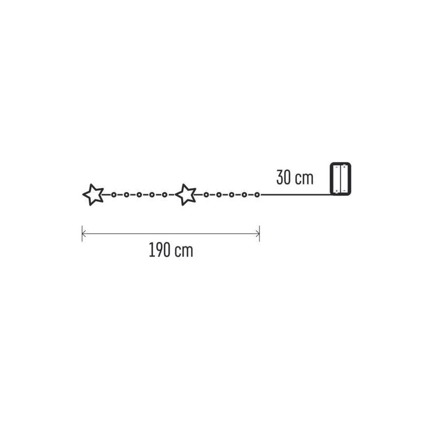 LED  lichtsnoer 20xLED/2xAA 2,2 m warm wit