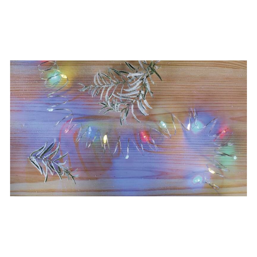 LED  lichtsnoer 20xLED/2xAA 2,4m meerkleurig