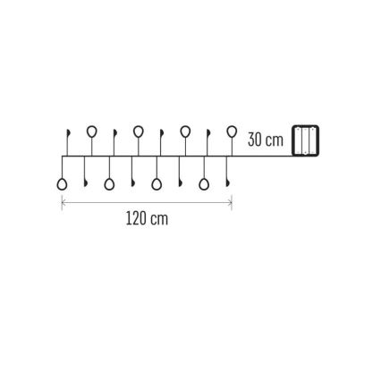 LED-lichtsnoer 40xLED/3xAA 1,5 m warm wit