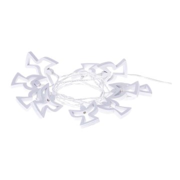 LED-lichtsnoer CHAIN 10x LED / 2x AA-batterijen 1,85 m warm wit
