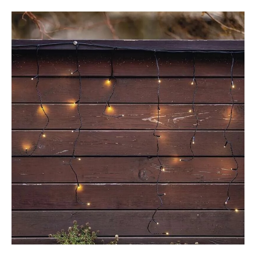 LED-lichtsnoer voor buiten, 100x LED, 2,5 x 0,9 m, IP44, warm wit