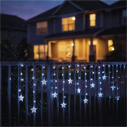 LED-lichtsnoer voor buiten 120xLED/8 functies 3xAA 1,7 m IP44 koel wit