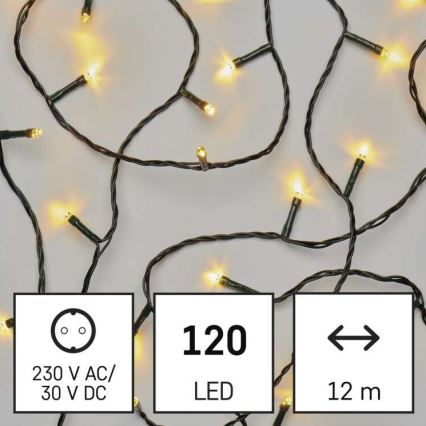 LED-lichtsnoer voor buiten 120×LED, 8 modi, 17 m, IP44, warm wit