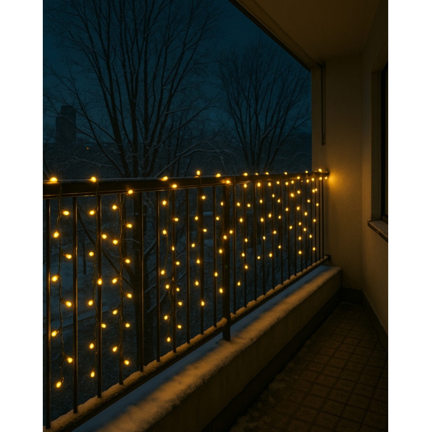 LED lichtsnoer voor buiten 200xLED/230V 7,6 m IP44 zwart