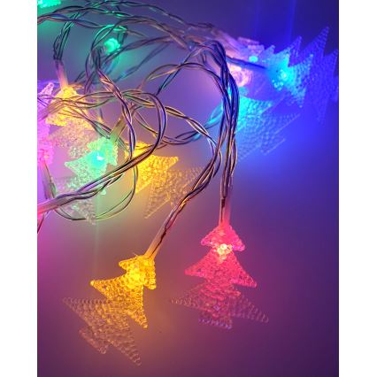 LED-lichtsnoer voor buiten 20xLED/2xAA 2,2 m IP44 multikleurige boompjes