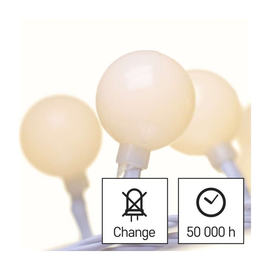 LED-lichtsnoer voor buiten 40xLED/9m IP44 warm wit