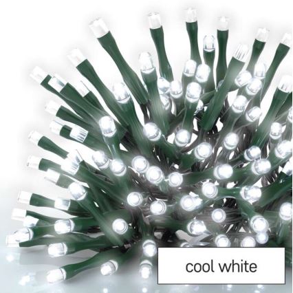 LED-lichtsnoer voor buiten, 600 LED / 8 standen, 15 m, IP44, koud wit