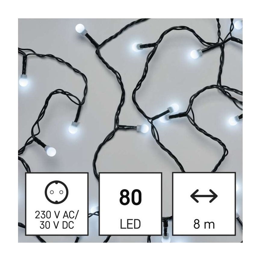 LED  lichtsnoer voor buiten 80xLED/13m IP44 koel wit