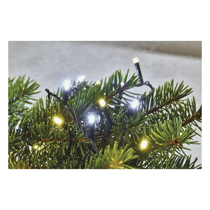 LED-lichtsnoer voor buiten, 80×LED, 2 functies, 13 m, IP44, warm/koel wit