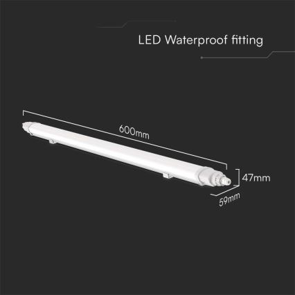 LED Luminaire fluorescent industriel LED/18W/230V 6500K IP65 60 cm