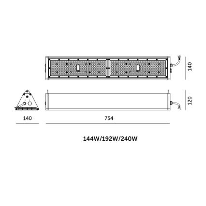 Luminaire industriel technique LED dimmable NICO HIGHBAY LED/144/192/240W/230V 3000/4000/6000K IP65