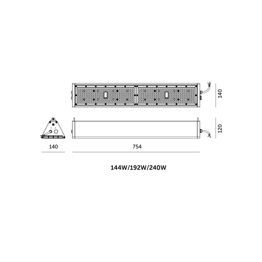 Luminaire industriel technique LED dimmable NICO HIGHBAY LED/144/192/240W/230V 3000/4000/6000K IP65