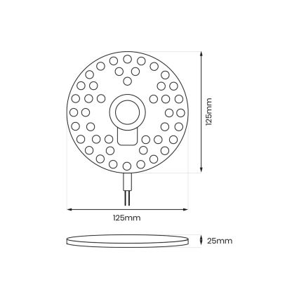 LED Magnetische module LED/12W/230V diameter 12,5 cm 3000K