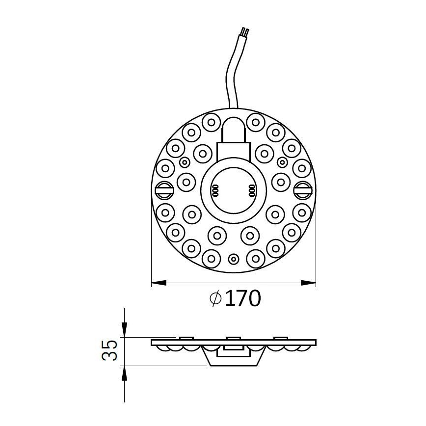 LED-magnetmodule, 18 W, 230 V, Ø 17 cm, 2700/3000/4000/5000/6500 K
