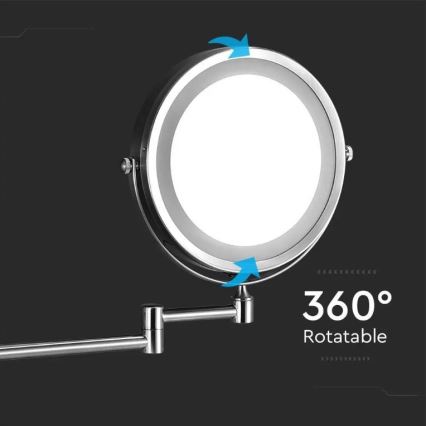 LED Muur cosmetische spiegel LED/3W/6V IP44