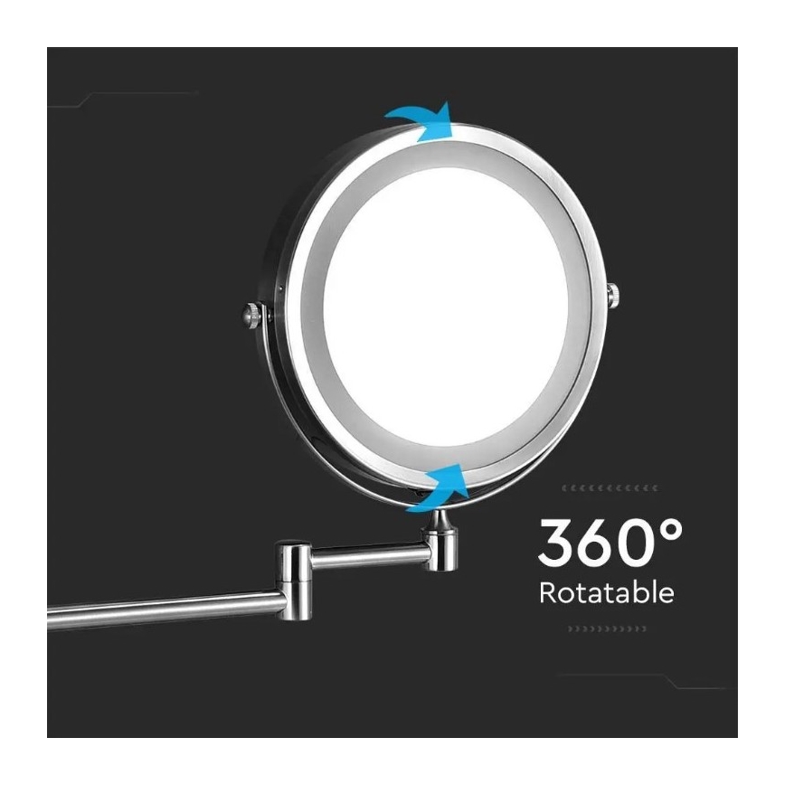LED Muur cosmetische spiegel LED/3W/6V IP44