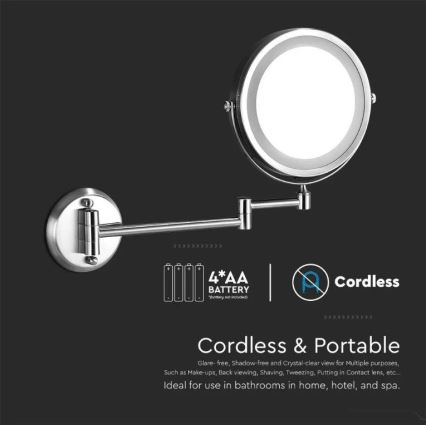 LED Muur cosmetische spiegel LED/3W/6V IP44