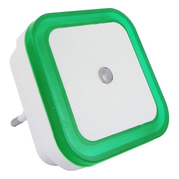 LED nachtlampje met schemersensor LED/0,5W/230V groen