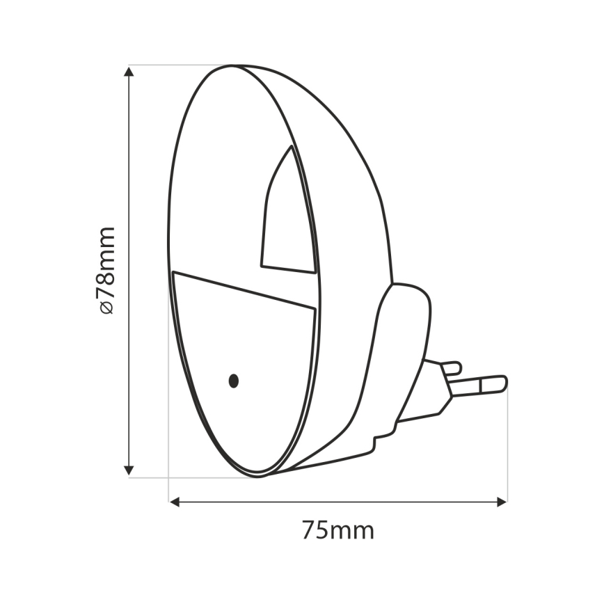 LED Nachtlampje met schemersensor LED/0,5W/230V wit
