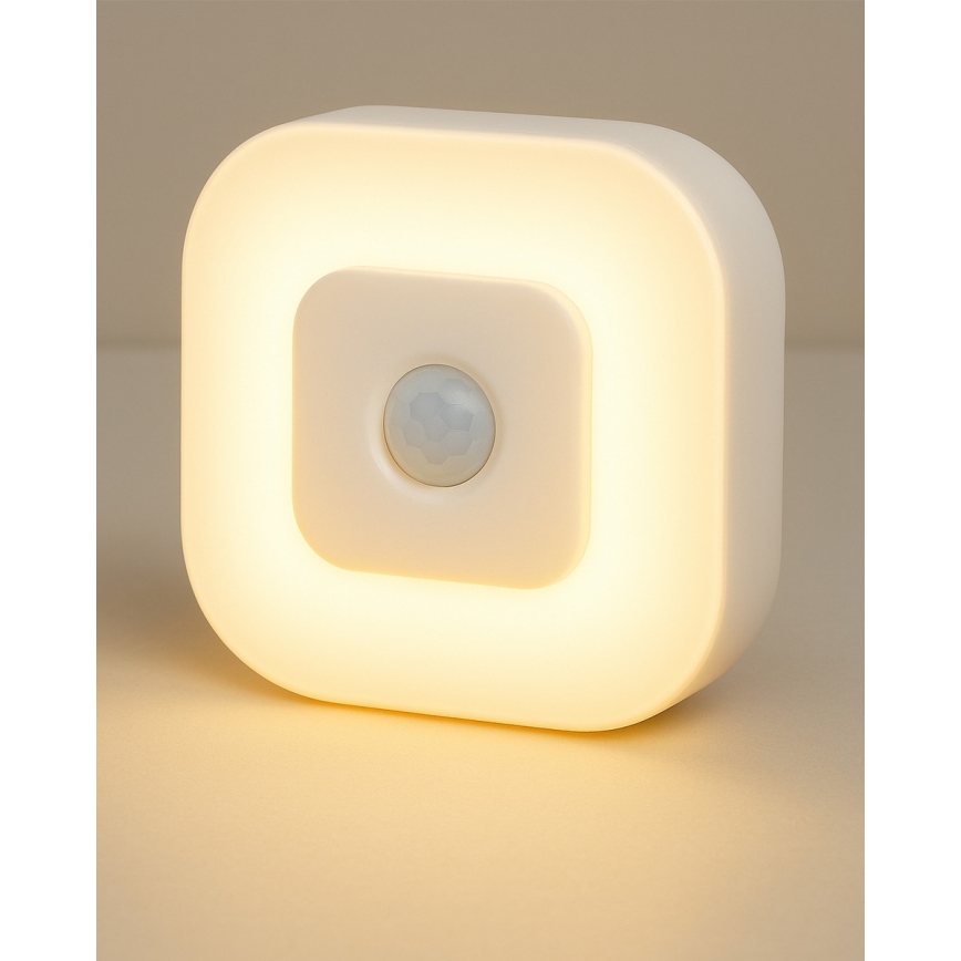 LED Nachtlampje met sensor LED/0,5W/4,5V 3xAAA wit